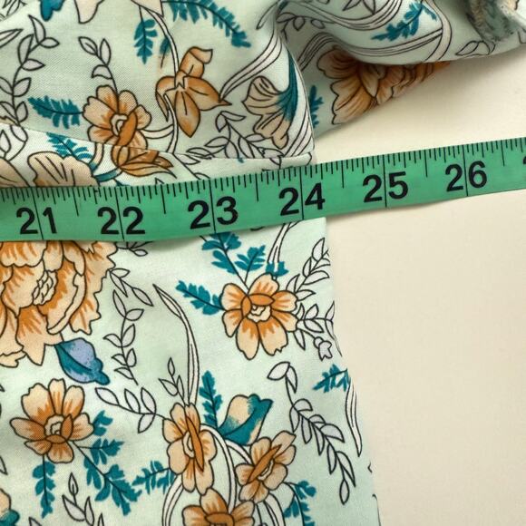 Cottagecore Floral Long Sleeve Lace-Up Blouse Size XL Boho Fall Indie Style - Picture 13 of 14